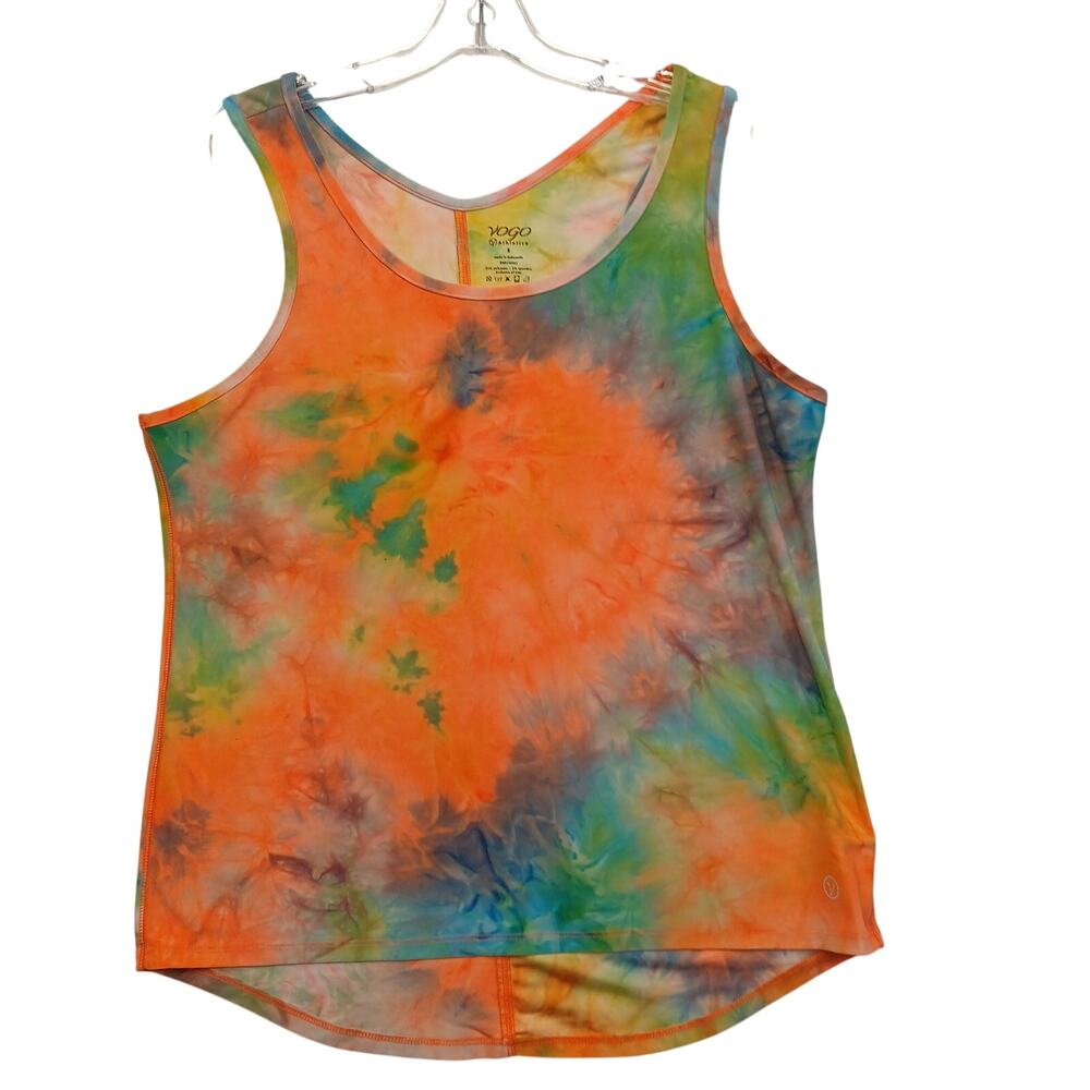 Vogo Athletica Tie Dye Tank Top Womens Small Orange Green Rainbow Workout